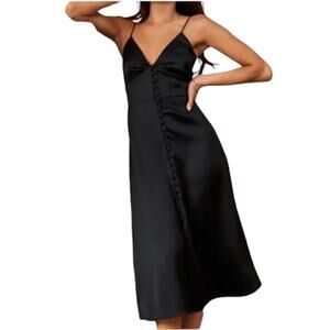 Sachin & Babi x BHLDN Maren Soft Satin Charmeuse Navy Blue Dress Size 14